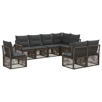 Set Divano da Giardino 8 pcs Grigio e Grigio Scuro polyrattan | homemem39