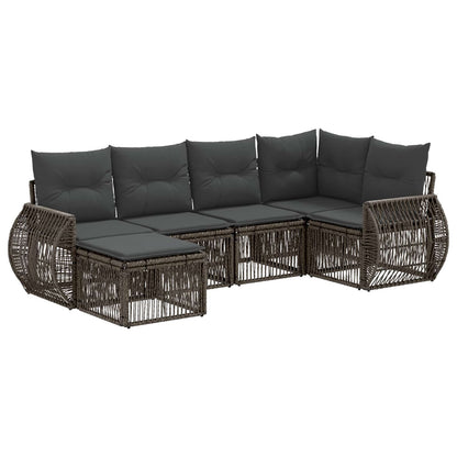 Set Divano da Giardino 6 pcs Grigio e Grigio Scuro polyrattan | homemem39