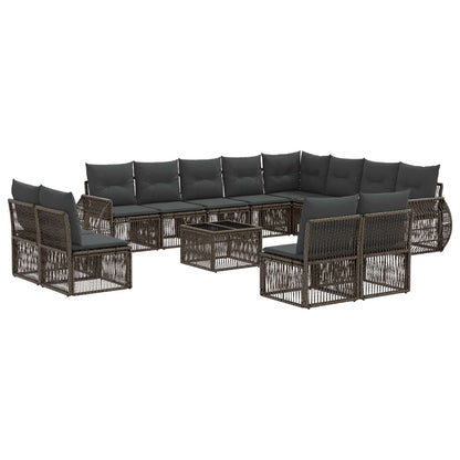 Set Divano da Giardino 13 pcs Grigio e Grigio Scuro polyrattan | homemem39