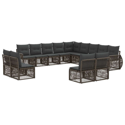 Set Divano da Giardino 13 pcs Grigio e Grigio Scuro polyrattan | homemem39