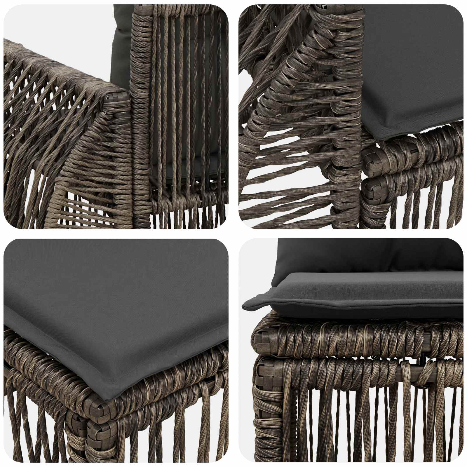 Set Divano da Giardino 8 pz 8-Numero di posti Grigio polyrattan | homemem39