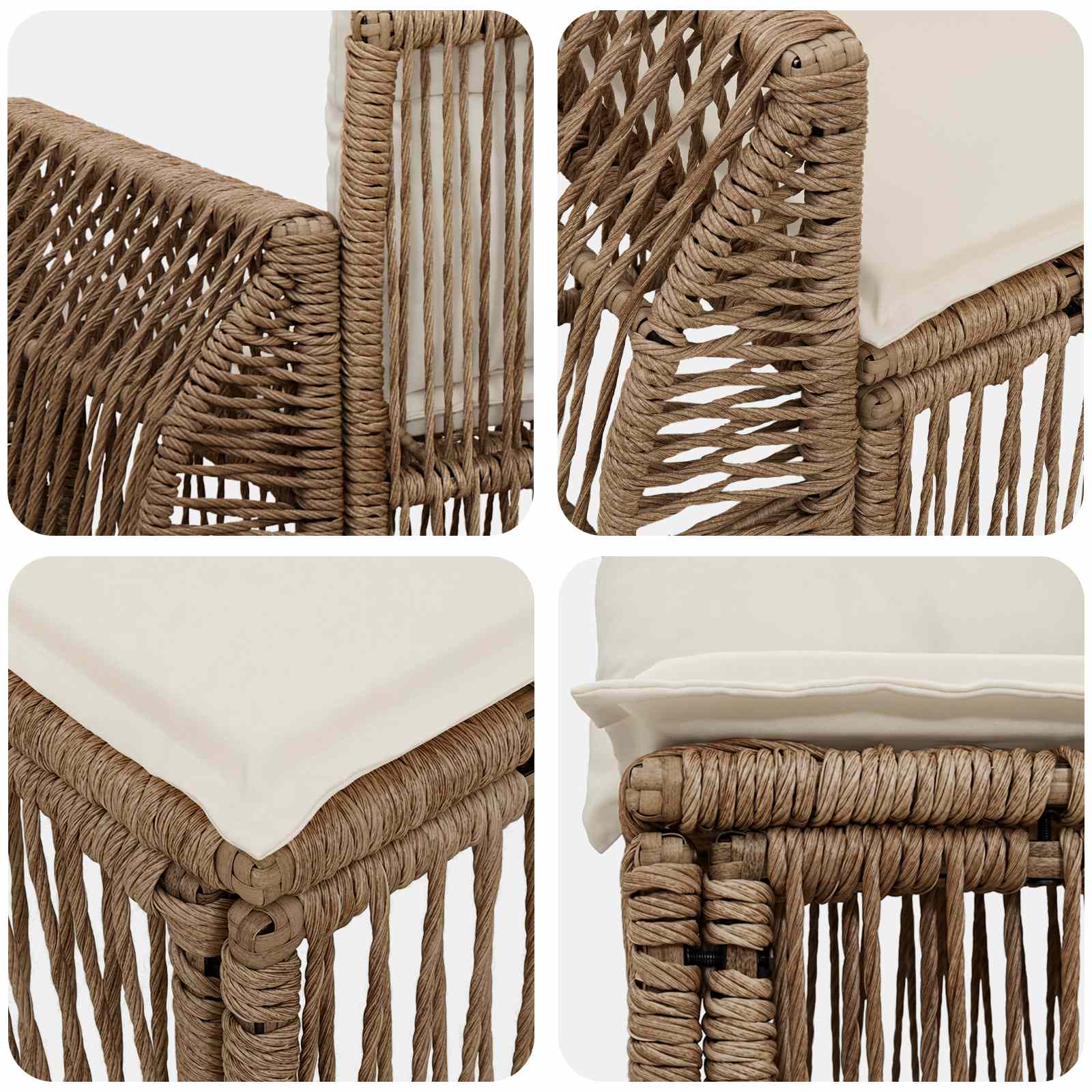 Set Divano da Giardino 8 pz 8-Numero di posti Beige polyrattan | homemem39