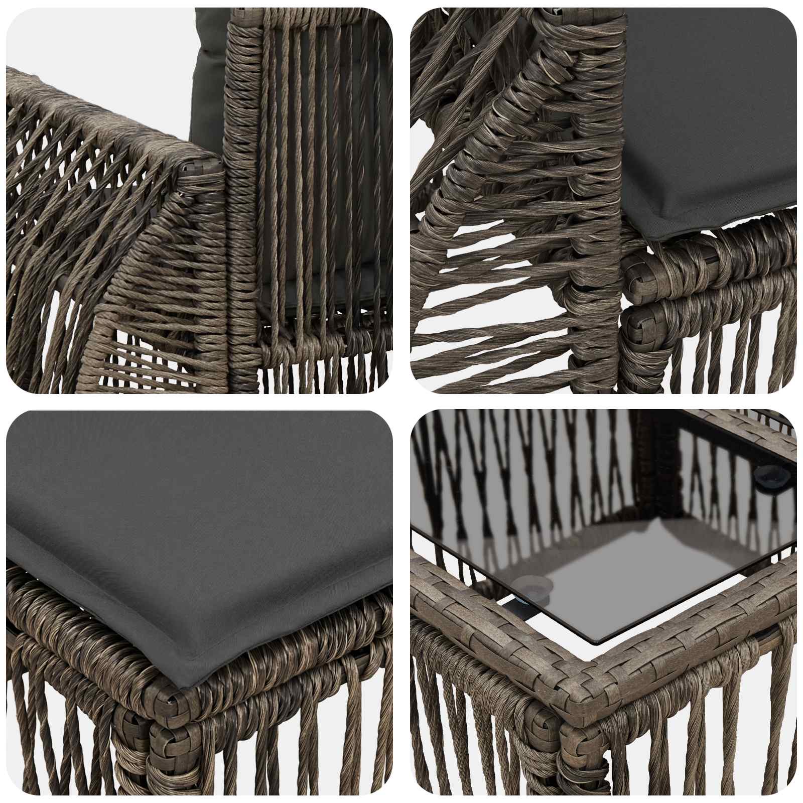 Set Divano da Giardino 12 pcs Grigio polyrattan | homemem39