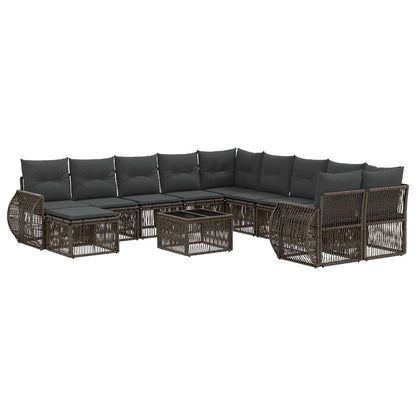 Set Divano da Giardino 12 pcs Grigio polyrattan | homemem39