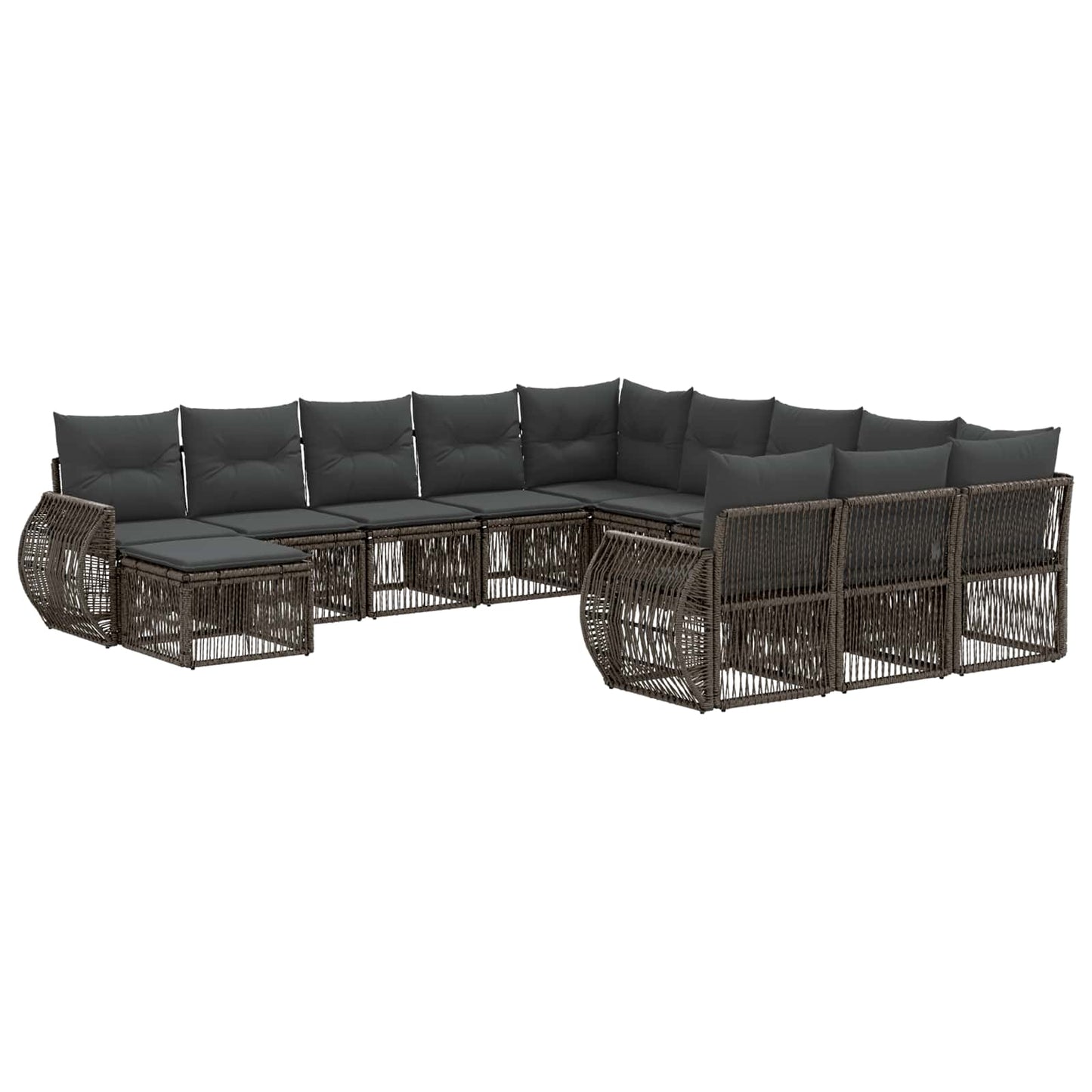 Set Divano da Giardino 12 pcs Grigio polyrattan | homemem39
