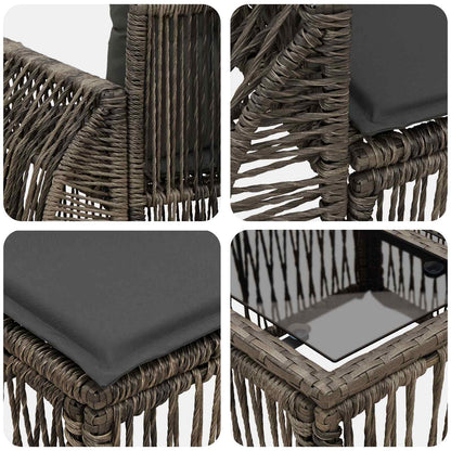 Set Divano da Giardino 13 pcs Grigio polyrattan | homemem39