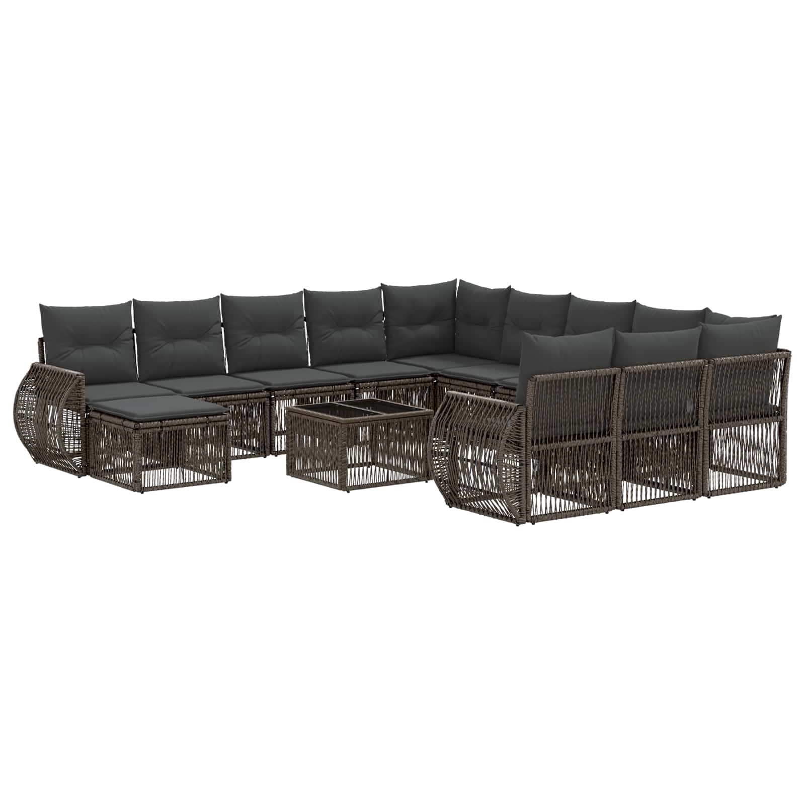 Set Divano da Giardino 13 pcs Grigio polyrattan | homemem39