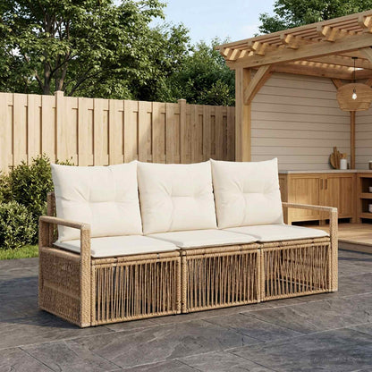 Set Divano da Giardino 3 pz Beige polyrattan | homemem39