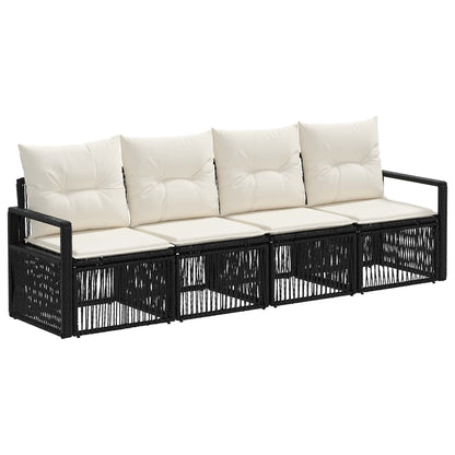 Set Divano da Giardino 4 pcs Nero polyrattan | homemem39
