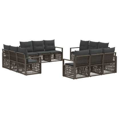 Set Divano da Giardino 12 pcs Grigio polyrattan | homemem39