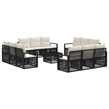 Set Divano da Giardino 13 pcs Nero polyrattan | homemem39