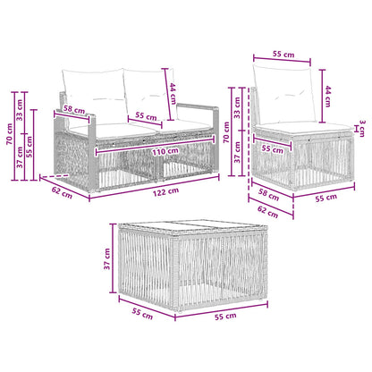 Set Divano da Giardino 13 pcs Nero polyrattan | homemem39