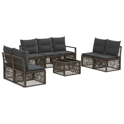 Set Divano da Giardino 8 pcs Grigio polyrattan | homemem39