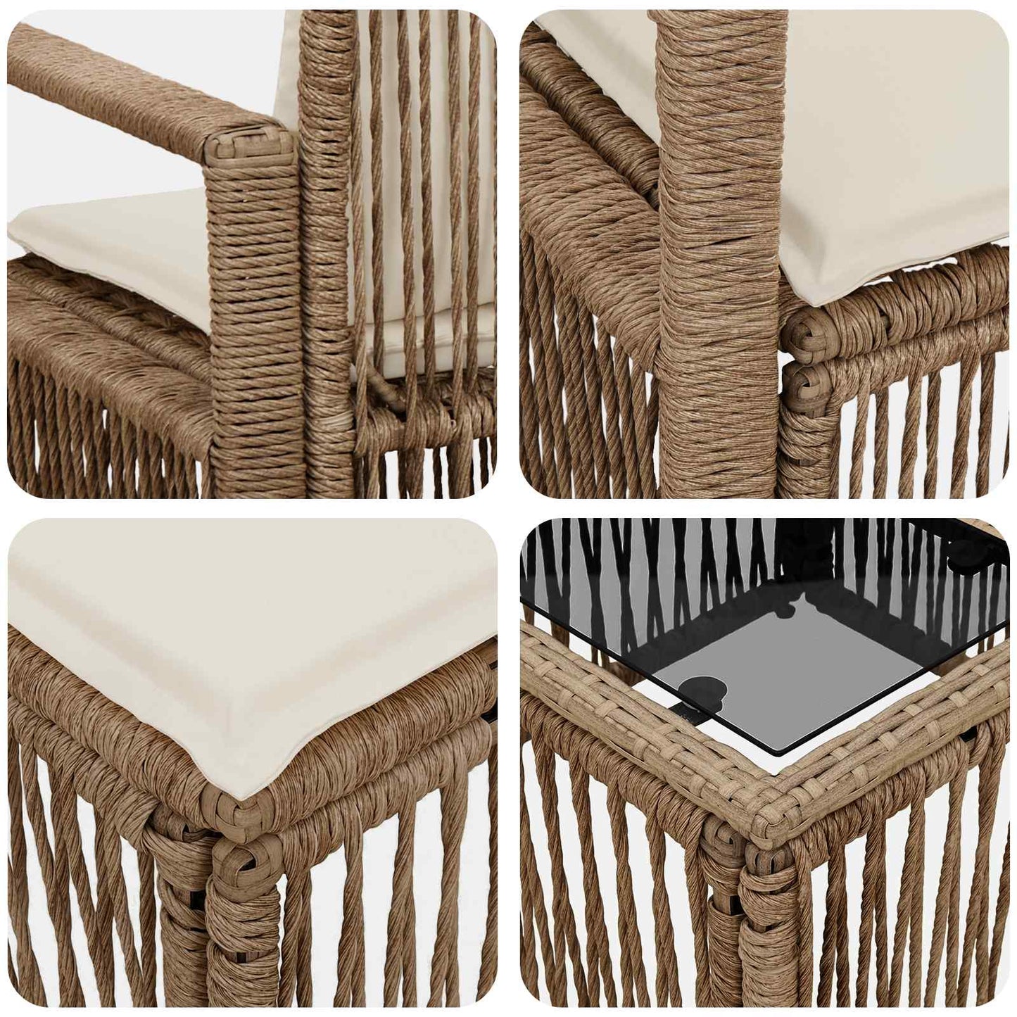 Set Divano da Giardino 9 pcs Beige polyrattan | homemem39