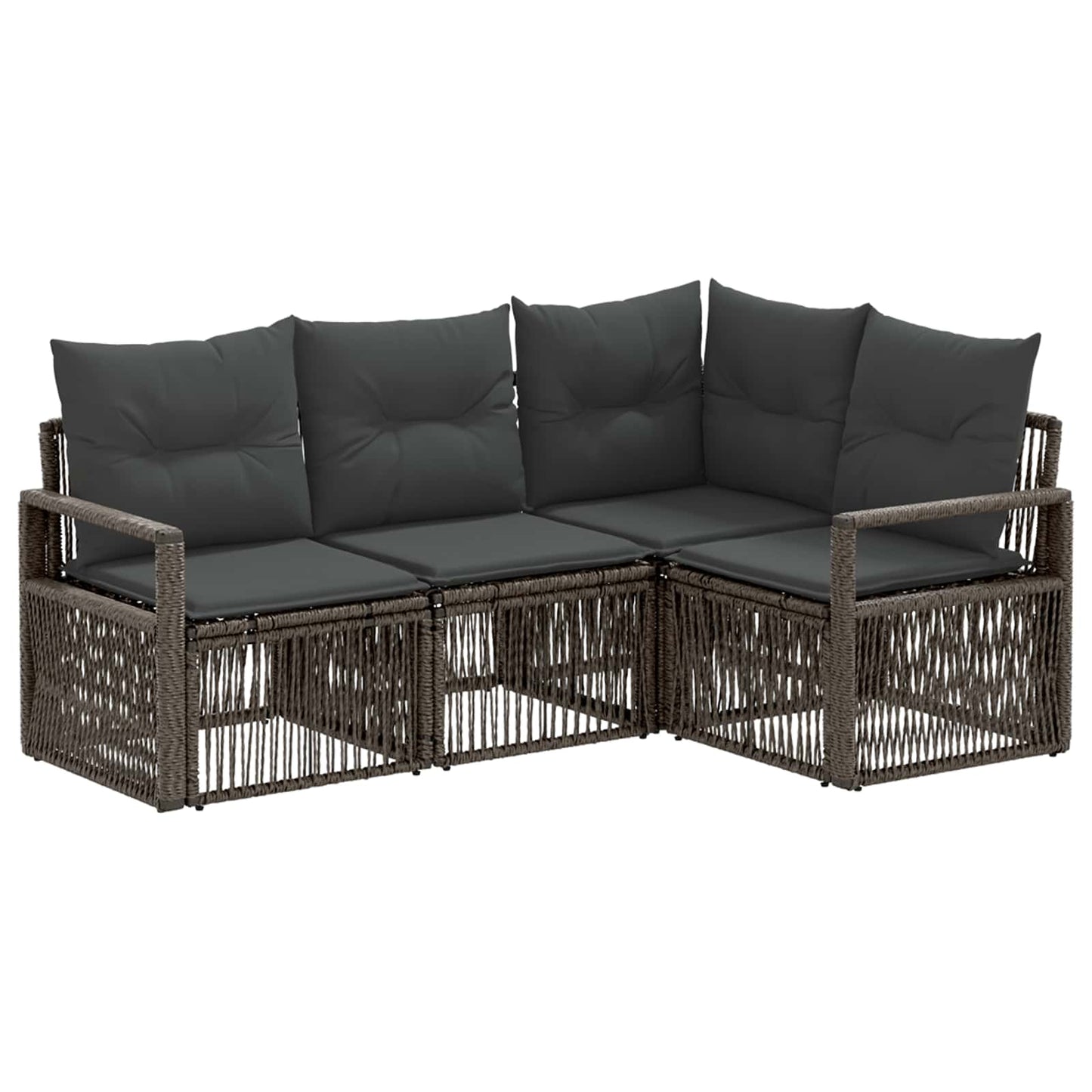 Set Divano da Giardino 4 pcs Grigio polyrattan | homemem39
