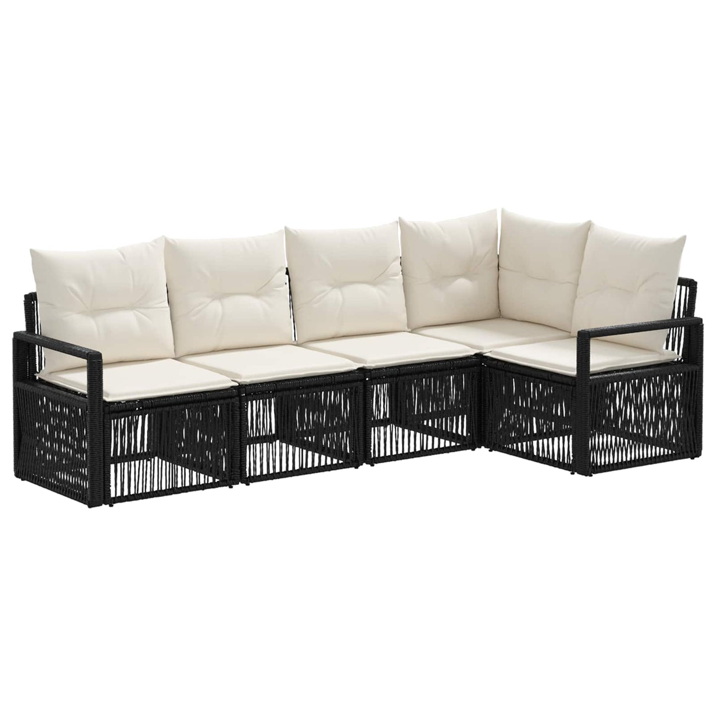 Set Divano da Giardino 5 pcs Nero polyrattan | homemem39