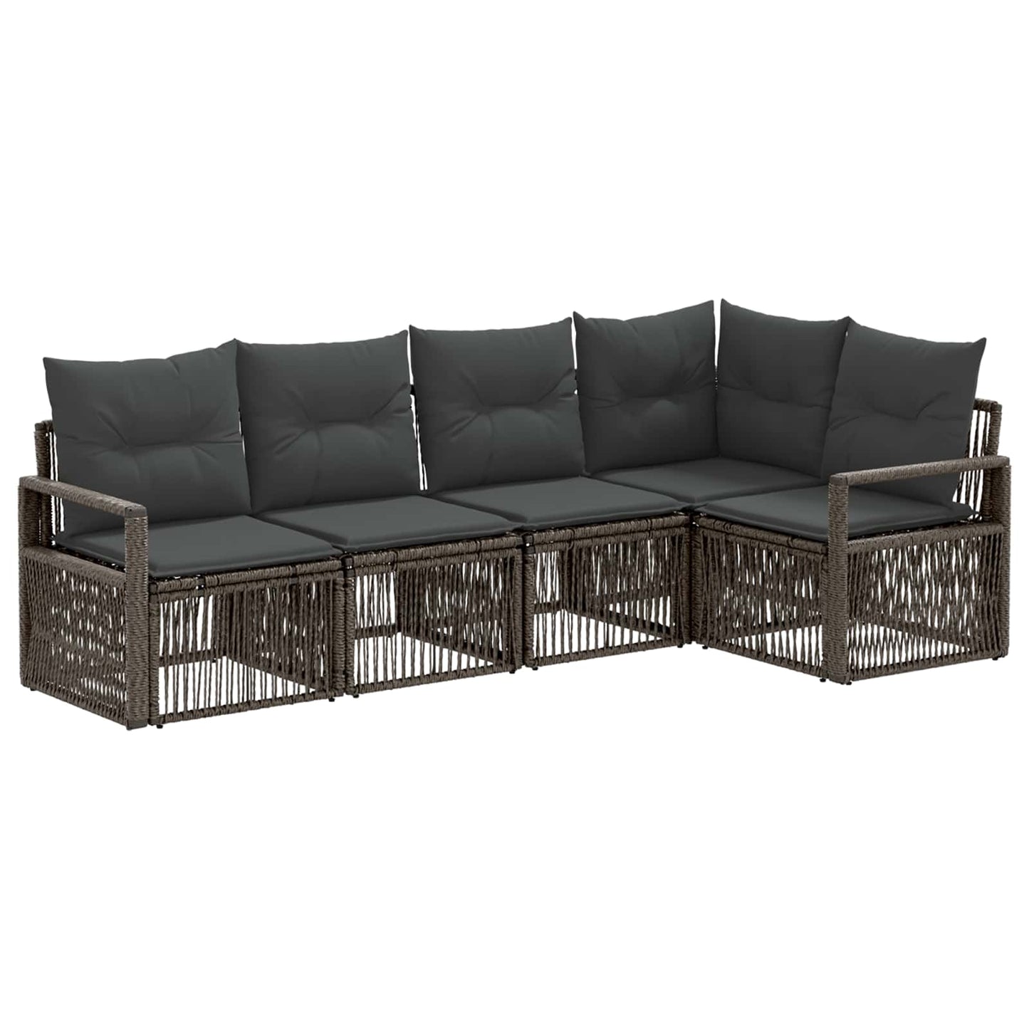 Set Divano da Giardino 5 pcs Grigio polyrattan | homemem39