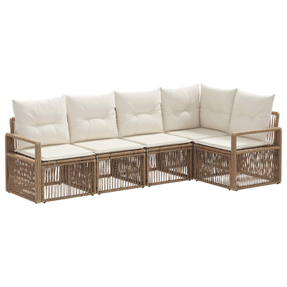 Set Divano da Giardino 5 pcs Beige polyrattan | homemem39