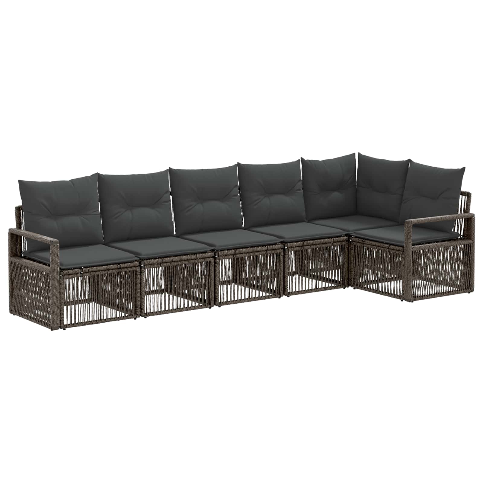 Set Divano da Giardino 6 pcs Grigio polyrattan | homemem39