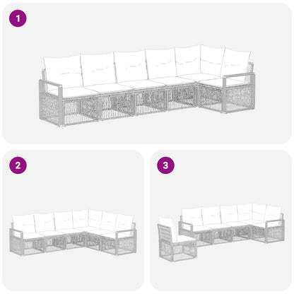 Set Divano da Giardino 6 pcs Beige polyrattan | homemem39