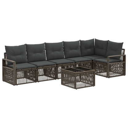Set Divano da Giardino 7 pcs Grigio polyrattan | homemem39