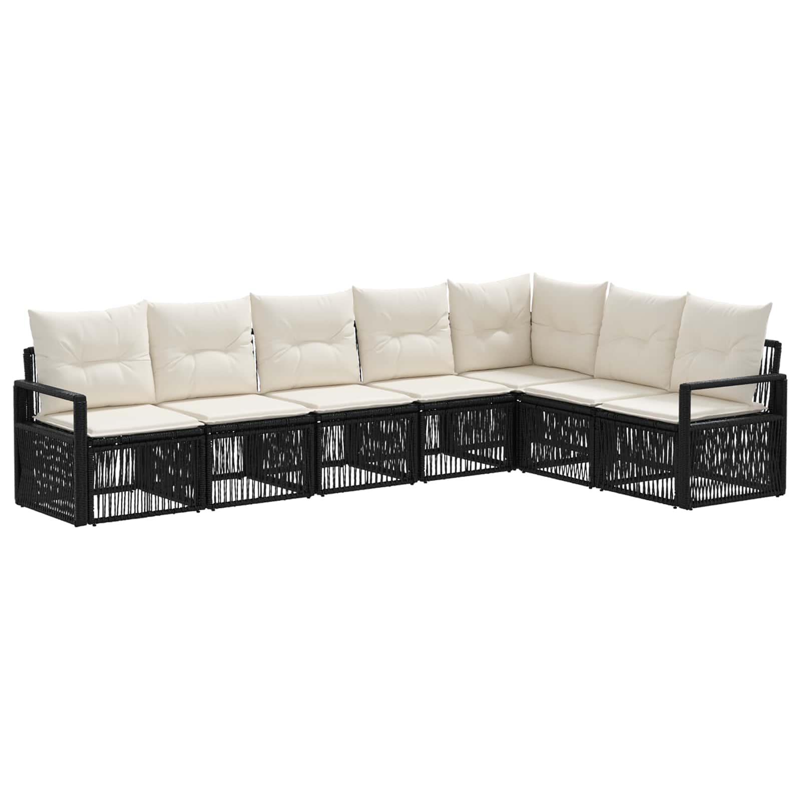 Set Divano da Giardino 7 pcs Nero polyrattan | homemem39