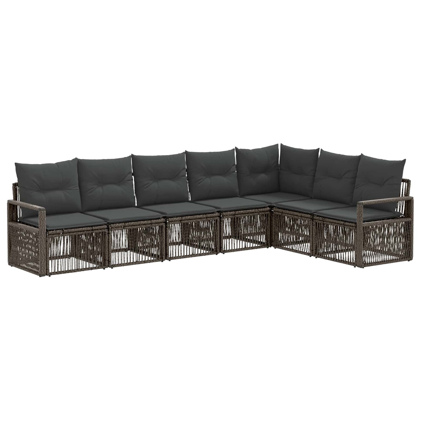 Set Divano da Giardino 7 pcs Grigio polyrattan | homemem39
