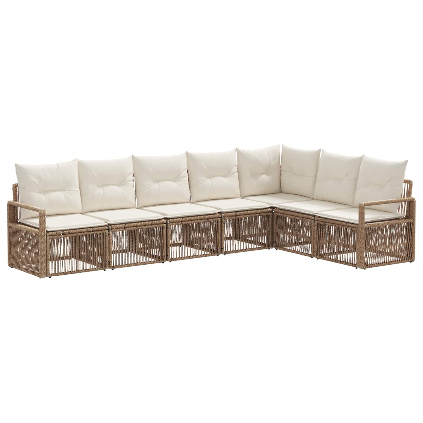 Set Divano da Giardino 7 pcs Beige polyrattan | homemem39