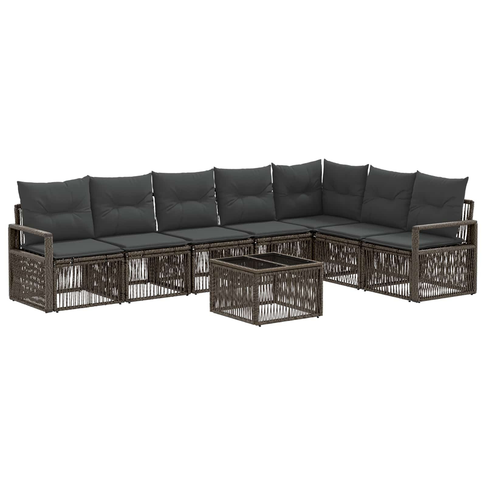 Set Divano da Giardino 8 pcs Grigio polyrattan | homemem39