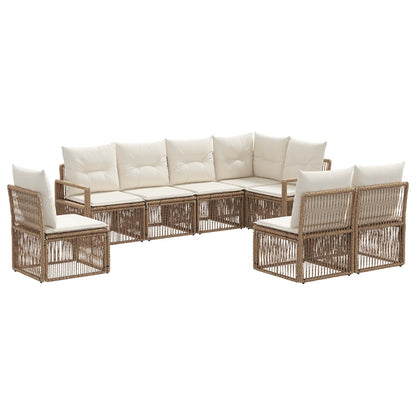 Set Divano da Giardino 8 pcs Beige polyrattan | homemem39