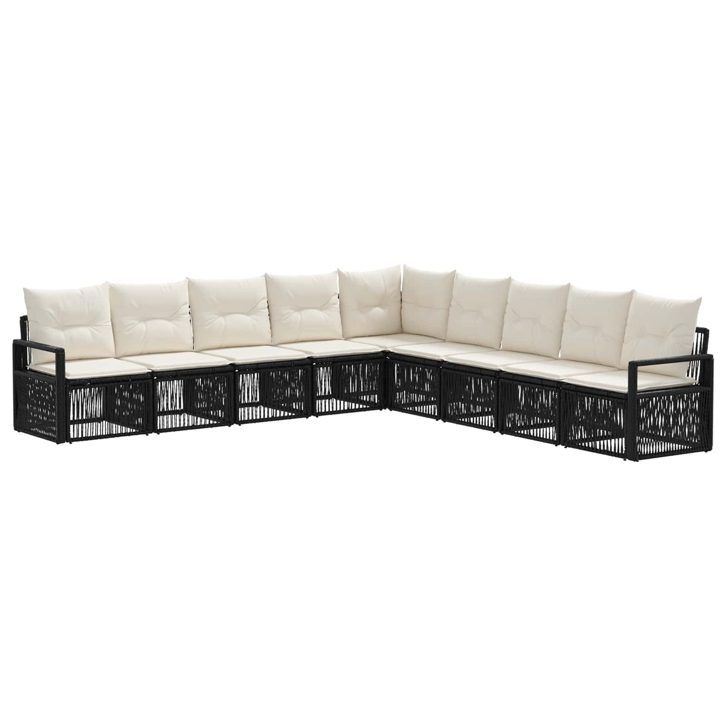 Set Divano da Giardino 9 pcs Nero polyrattan | homemem39
