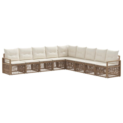 Set Divano da Giardino 9 pcs Beige polyrattan | homemem39