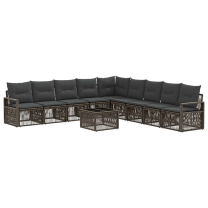 Set Divano da Giardino 10 pcs Grigio polyrattan | homemem39