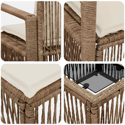 Set Divano da Giardino 11 pcs Beige polyrattan | homemem39