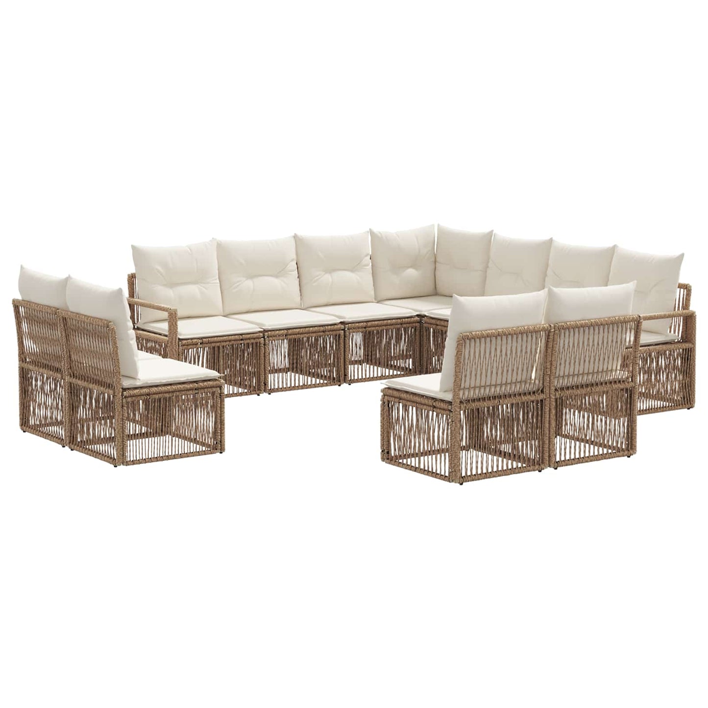 Set Divano da Giardino 11 pcs Beige polyrattan | homemem39