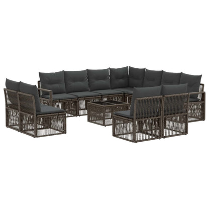 Set Divano da Giardino 12 pcs Grigio polyrattan | homemem39
