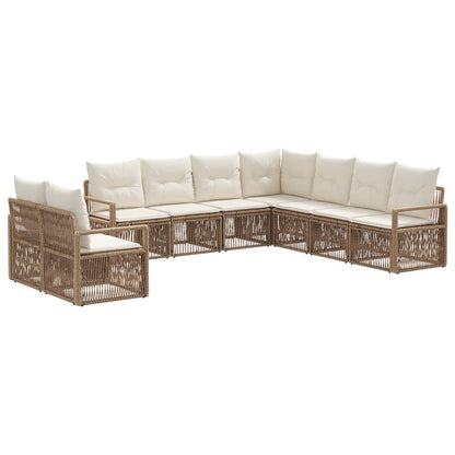 Set Divano da Giardino 9 pcs Beige polyrattan | homemem39