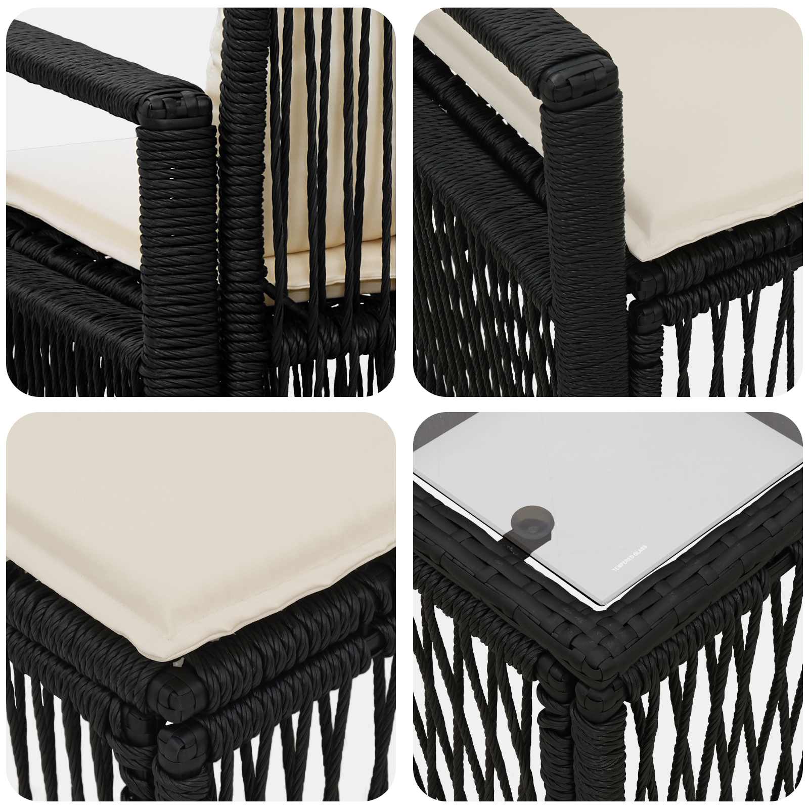 Set Divano da Giardino 12 pcs Nero polyrattan | homemem39