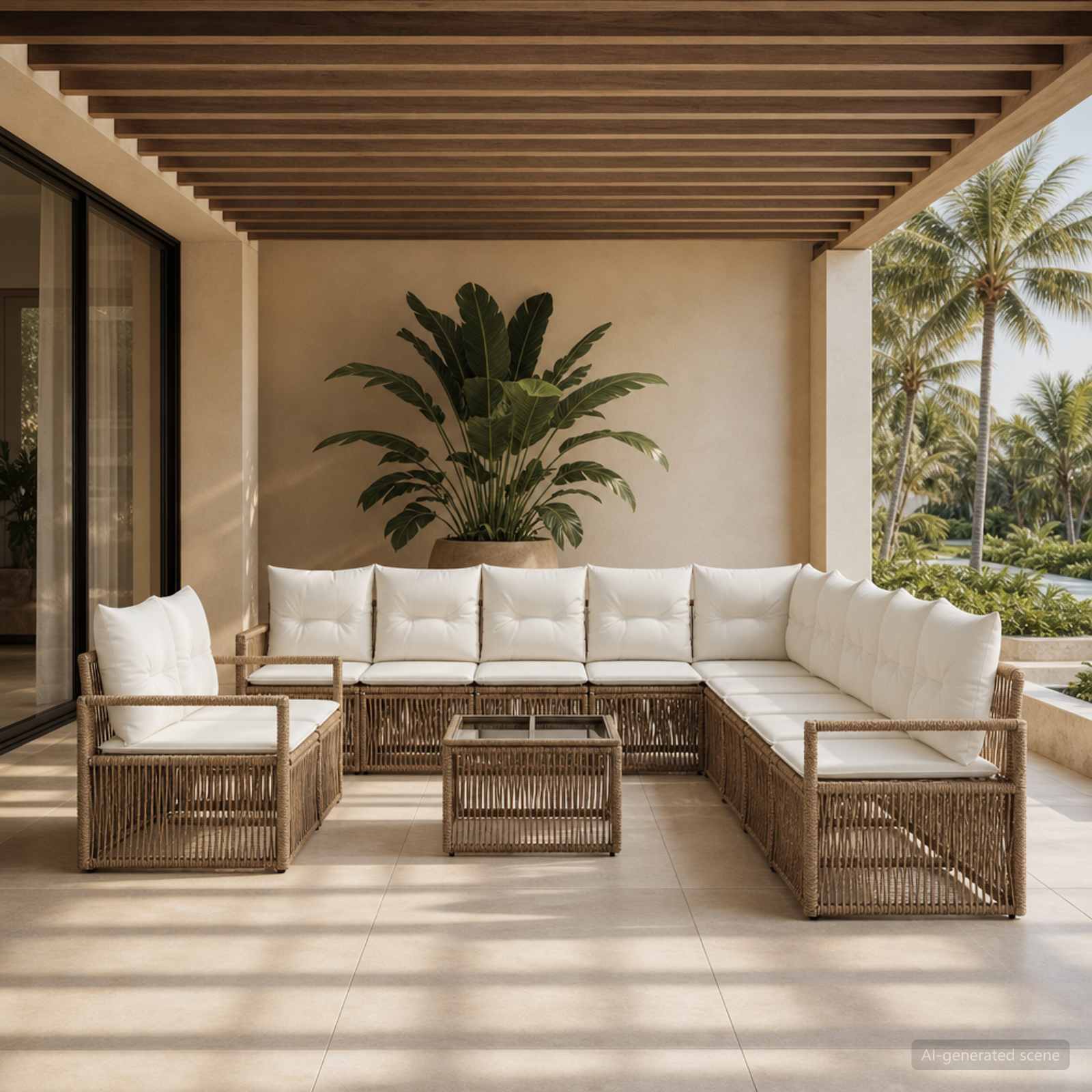 Set Divano da Giardino 12 pcs Beige polyrattan | homemem39
