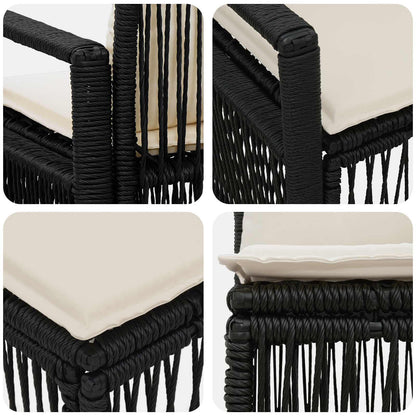 Set Divano da Giardino 7 pz 7-Numero di posti Nero polyrattan | homemem39