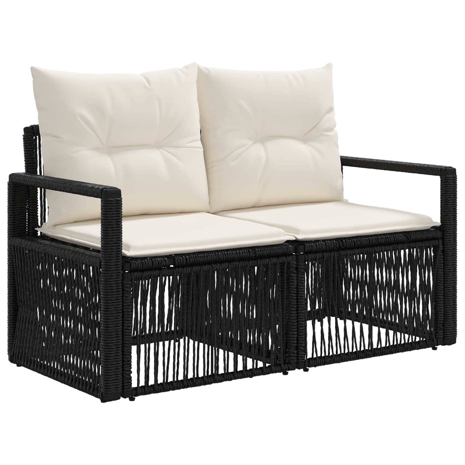 Set Divano da Giardino 7 pz 7-Numero di posti Nero polyrattan | homemem39