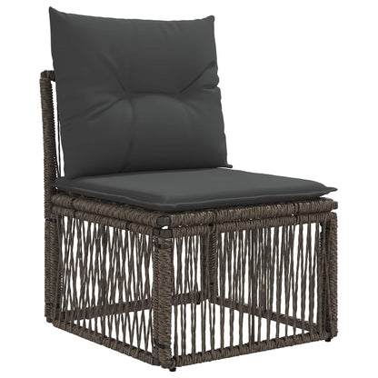 Set Divano da Giardino 7 pz 7-Numero di posti Grigio polyrattan | homemem39