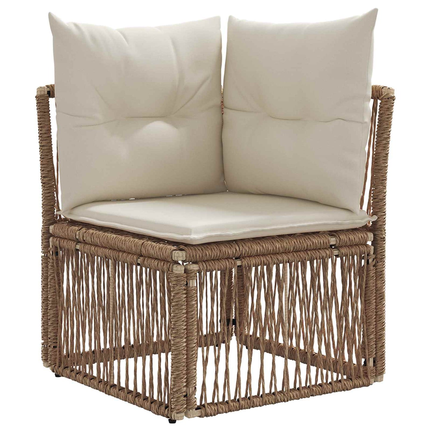 Set Divano da Giardino 7 pz 7-Numero di posti Beige polyrattan