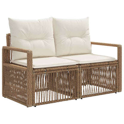 Set Divano da Giardino 7 pz 7-Numero di posti Beige polyrattan | homemem39