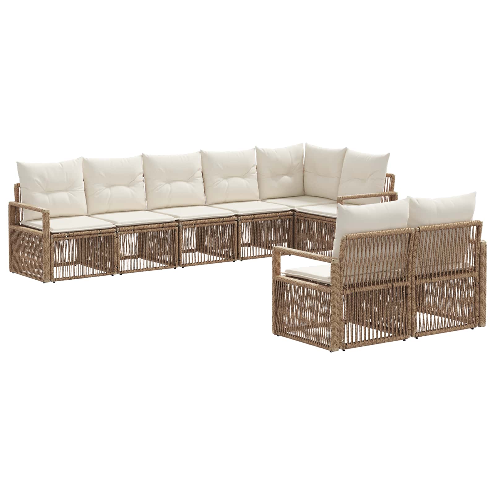 Set Divano da Giardino 8 pcs Beige polyrattan | homemem39