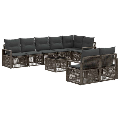 Set Divano da Giardino 9 pcs Grigio polyrattan | homemem39
