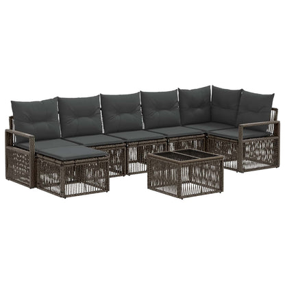 Set Divano da Giardino 8 pcs Grigio polyrattan | homemem39