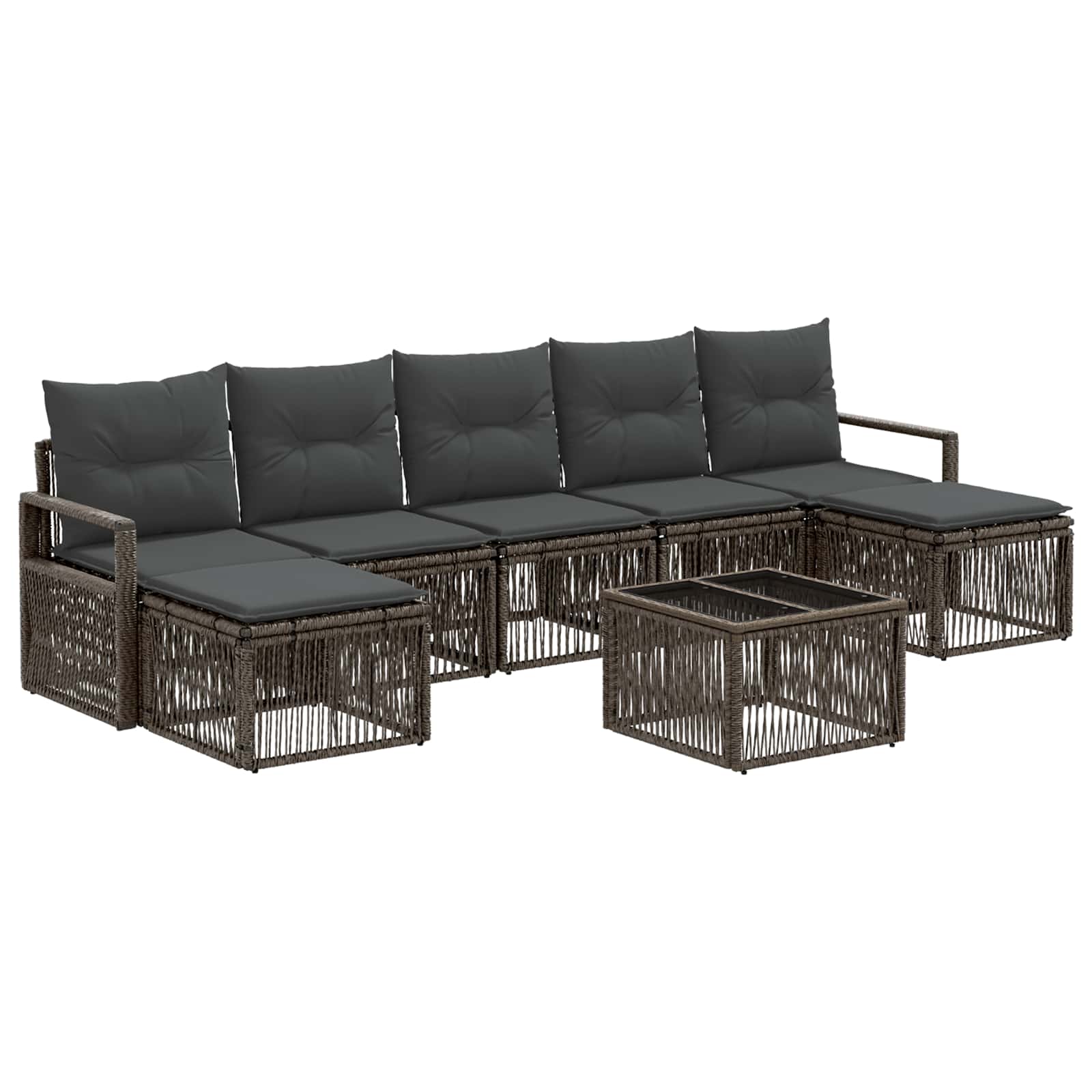 Set Divano da Giardino 8 pcs Grigio polyrattan | homemem39