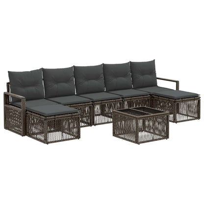Set Divano da Giardino 8 pcs Grigio polyrattan | homemem39