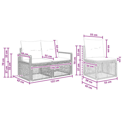 Set Divano da Giardino 6 pz 6-Numero di posti Beige polyrattan | homemem39